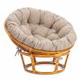 Кресло Папасан/Papasan (23/01 W) /с подушкой и ремешками/ 115х101х104см, коньячный, подушка рогожка, меланж