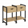Loft Тумба на колесных опорах наборная. Вариант №1 VR.L-TN-1.K Тиквуд светлый/Чёрный металл 970*460*767