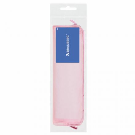 Пенал-тубус BRAUBERG, сетка, 22х5х5 см, розовый, 272235