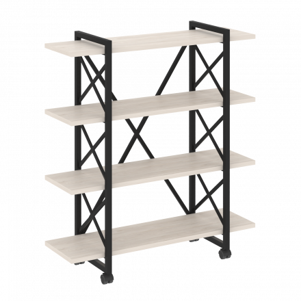 Loft Стеллаж на колесных опорах-4 полки VR.L-MST.K-4.8V Денвер светлый/Чёрный металл 1200*400*1334 Loft Стеллаж на колесных опорах-4 полки VR.L-MST.K-4.8V Денвер светлый/Чёрный металл 1200*400*1334