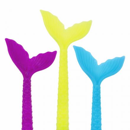 Ручка фигурная шариковая ЮНЛАНДИЯ "Русалка", мягкий силиконовый корпус, ассорти, СИНЯЯ, пишущий узел 0,7 мм, 143777