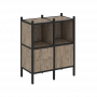 Loft Прямой стеллаж наборный VR.L-02 Тиквуд тёмный/Чёрный металл 862*446*1047 Loft Прямой стеллаж наборный VR.L-02 Тиквуд тёмный/Чёрный металл 862*446*1047