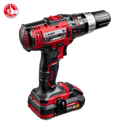 Дрель-шуруповерт ударная АККУМУЛЯТОРНАЯ, с двумя аккумуляторами 2 Ач, 18 В, ЗУБР ДШУ-185-22 Дрель-шуруповерт ударная АККУМУЛЯТОРНАЯ, с двумя аккумуляторами 2 Ач, 18 В, ЗУБР ДШУ-185-22