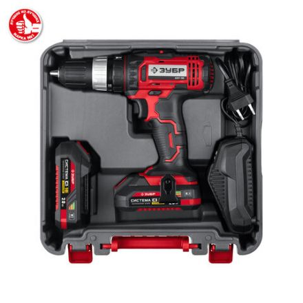 Дрель-шуруповерт ударная АККУМУЛЯТОРНАЯ, с двумя аккумуляторами 2 Ач, 18 В, ЗУБР ДШУ-185-22 Дрель-шуруповерт ударная АККУМУЛЯТОРНАЯ, с двумя аккумуляторами 2 Ач, 18 В, ЗУБР ДШУ-185-22