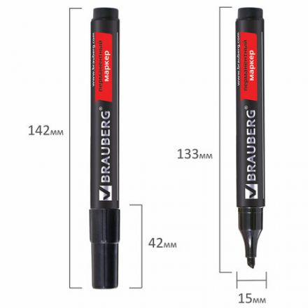 Маркер перманентный BRAUBERG "Contract", ЧЕРНЫЙ, скошенный наконечник, 1-5 мм, 150469 Маркер перманентный BRAUBERG "Contract", ЧЕРНЫЙ, скошенный наконечник, 1-5 мм, 150469