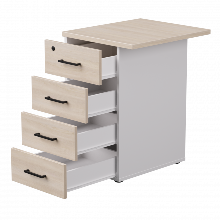 Тумба приставная Everprof EVO с топом 510х600x755 Белый/Дуб Соната Тумба приставная Everprof EVO с топом 510х600x755 Белый/Дуб Соната