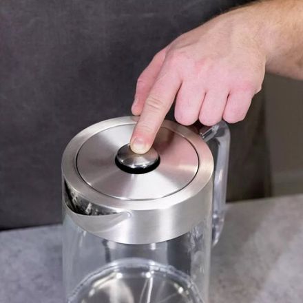 Чайник TIMBERK T-EK27G04, 2 л, 2200 Вт, закрытый нагревательный элемент, стекло, стальной Чайник TIMBERK T-EK27G04, 2 л, 2200 Вт, закрытый нагревательный элемент, стекло, стальной