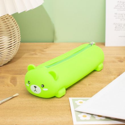 Пенал силиконовый Мишка зеленый 210x50x50 мм Пенал силиконовый Мишка зеленый 210x50x50 мм