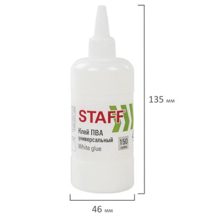 Клей ПВА STAFF евро, 150 г, 221207 Клей ПВА STAFF евро, 150 г, 221207