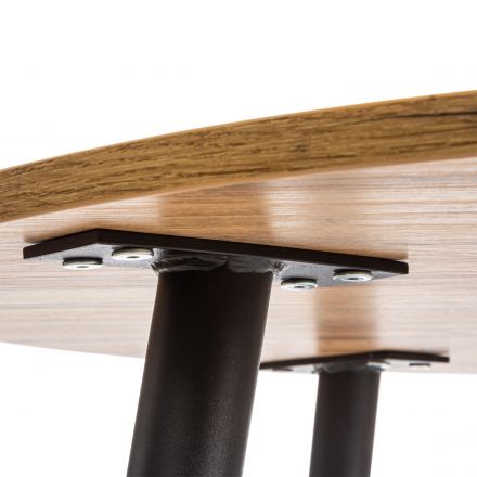 Стол URANUS ЛДСП/металл, 90x90x75,5 см, Дуб вотан/Черный