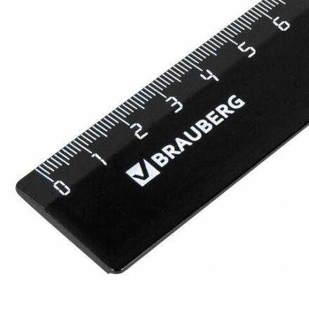Линейка пластик 30 см, BRAUBERG, черная, 210612 Линейка пластик 30 см, BRAUBERG, черная, 210612