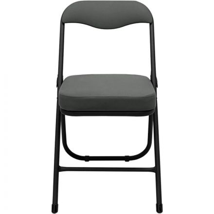 Стул складной каркас черный,  кожзам серый РС 04 кант