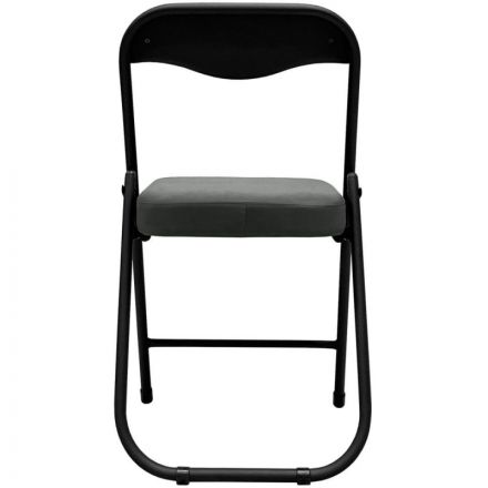 Стул складной каркас черный,  кожзам серый РС 04 кант