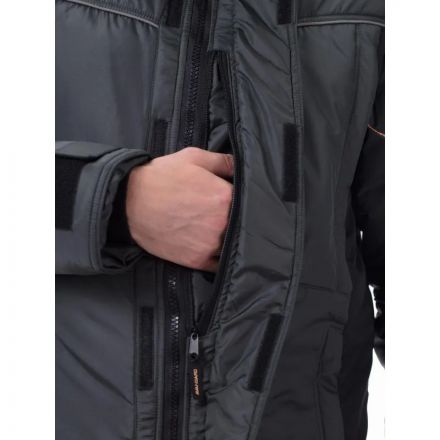 Куртка рабочая зимняя мужская Корсар серая/чёрная (172761) 60-62/170-176