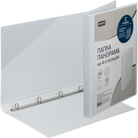Папка на 4-х кольцах Bantex Панорама 30 мм белая до 120 листов