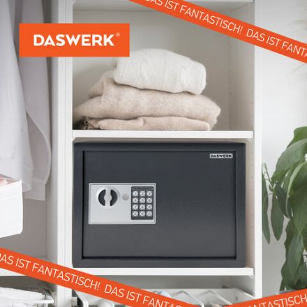 Сейф мебельный DASWERK (ДАСВЕРК) SC-300EL (300х380х300 мм), электронный замок, графит, 291346