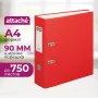 Папка-регистратор с арочным механизмом, Attache Selection Экономи 90 мм, крас, ПБП1, карман на корешке