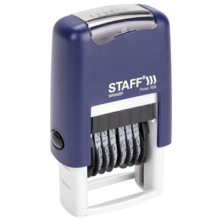 Нумератор 6-разрядный STAFF, оттиск 22х4 мм, "Printer 7836", 237434 Нумератор 6-разрядный STAFF, оттиск 22х4 мм, "Printer 7836", 237434