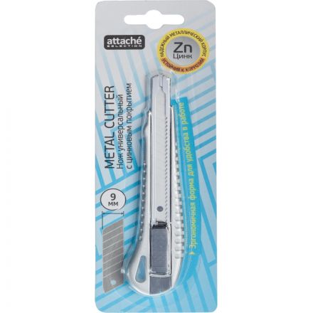 Нож универсальный Attache Selection с цинковым покрытием (ширина лезвия 9 мм) Нож универсальный Attache Selection с цинковым покрытием (ширина лезвия 9 мм)