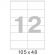 Этикетки самоклеящиеся Promega label (Комус) 105х48 мм 12 штук на листе белые (25 листов в упаковке)