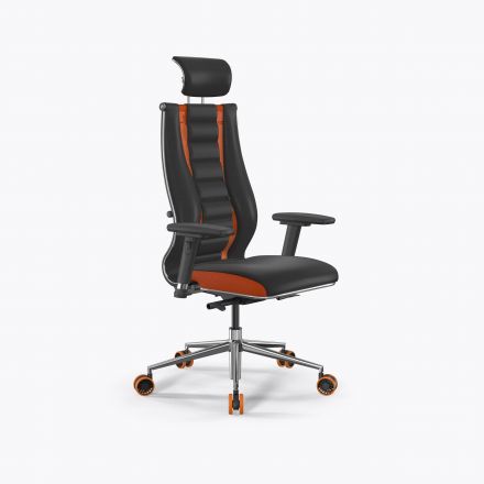 Кресло SynchroSit 10 B2-160D - X2+Extra /Km39/Wm12/D03P/H13mL-2D(M24.B23.G18.W37) Черный-Оранжевый