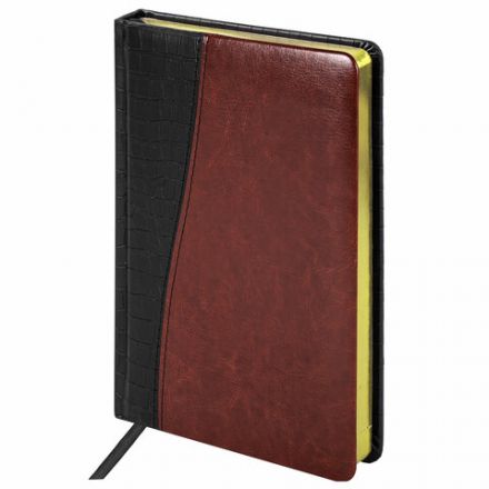 Ежедневник недатированный А5 138х213 мм BRAUBERG "Cayman" под кожу, 160 л., черный/темно-коричневый, 123399 Ежедневник недатированный А5 138х213 мм BRAUBERG "Cayman" под кожу, 160 л., черный/темно-коричневый, 123399