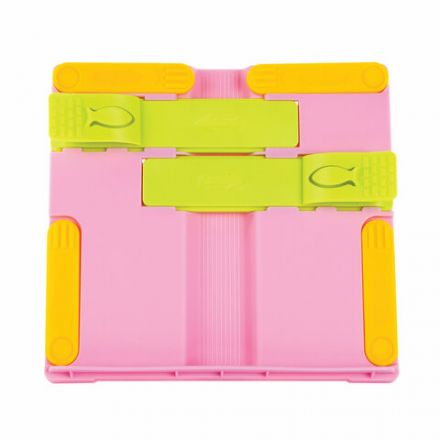 Подставка для книг ЮНЛАНДИЯ, с боковыми зажимами, регулируемый наклон, пластик, розовая, 237907 Подставка для книг ЮНЛАНДИЯ, с боковыми зажимами, регулируемый наклон, пластик, розовая, 237907