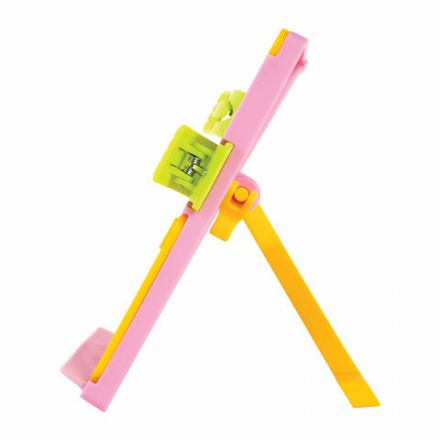 Подставка для книг ЮНЛАНДИЯ, с боковыми зажимами, регулируемый наклон, пластик, розовая, 237907 Подставка для книг ЮНЛАНДИЯ, с боковыми зажимами, регулируемый наклон, пластик, розовая, 237907