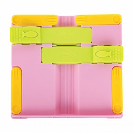 Подставка для книг ЮНЛАНДИЯ, с боковыми зажимами, регулируемый наклон, пластик, розовая, 237907 Подставка для книг ЮНЛАНДИЯ, с боковыми зажимами, регулируемый наклон, пластик, розовая, 237907