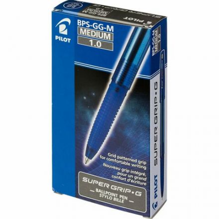 Ручка шариковая с грипом PILOT Super Grip G, СИНЯЯ, узел 1 мм, линия 0,27 мм, BPS-GG-M L Ручка шариковая с грипом PILOT Super Grip G, СИНЯЯ, узел 1 мм, линия 0,27 мм, BPS-GG-M L