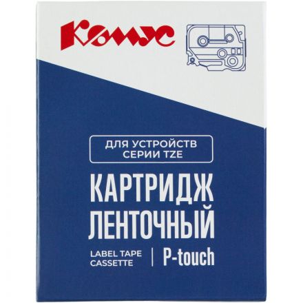 Картридж Комус TZE-132(Brother TZE-132 красный на прозрачном ,12мм/8м)