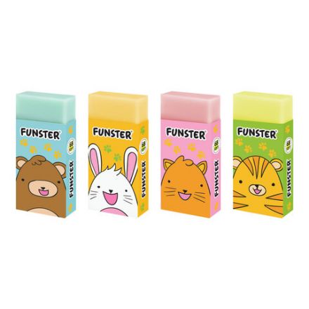 Ластик FUNSTER (ФАНСТЕР) "ANIMALS", 50х24х10 мм, прямоугольный, картонный держатель, экологичный ПВХ, ассорти, 272730 Ластик FUNSTER (ФАНСТЕР) "ANIMALS", 50х24х10 мм, прямоугольный, картонный держатель, экологичный ПВХ, ассорти, 272730