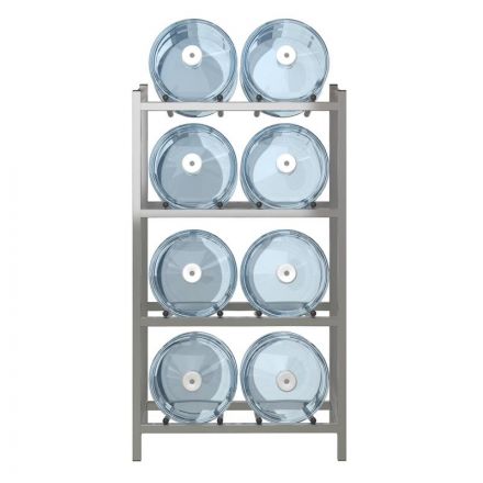 Стеллаж для воды Бомис-8Л на 8 тар металлик, 600х415х1120 мм.