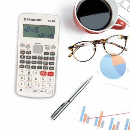 Калькулятор инженерный BRAUBERG SC-880-N, 417 функций, 10+2 разрядов, батарея, БЕЛЫЙ, 250526