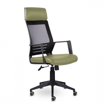 Кресло М-811 Альт/Alt blackPL Ср S-0416 (светло-зеленый)