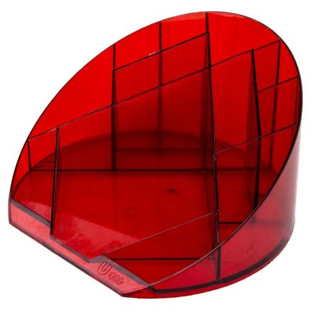 Подставка-органайзер Attache Яркий офис 12 отделений прозрачная красная