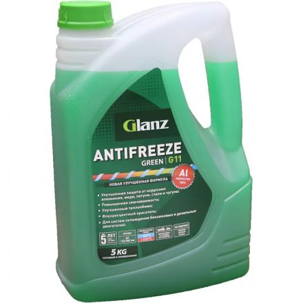 Антифриз Glanz G11 зеленый  5кг (36223)