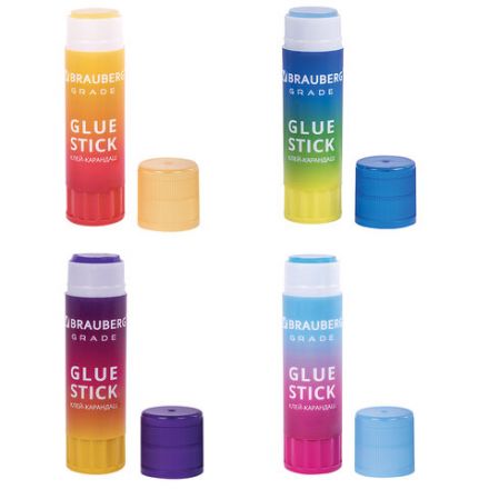 Клей-карандаш в градиентном корпусе BRAUBERG "Grade", 21 г, PVP-основа, ассорти, 271247 Клей-карандаш в градиентном корпусе BRAUBERG "Grade", 21 г, PVP-основа, ассорти, 271247