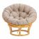 Кресло Папасан/Papasan (23/01 W) /с подушкой и ремешками/ 115х101х104см, медовый, подушка рогожка, меланж