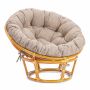 Кресло Папасан/Papasan (23/01 W) /с подушкой и ремешками/ 115х101х104см, медовый, подушка рогожка, меланж