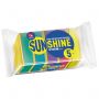 Губки для посуды 80х56х27 мм, КОМПЛЕКТ 5 шт., поролон/абразив, "Sunshine", GRIFON, 910-004
