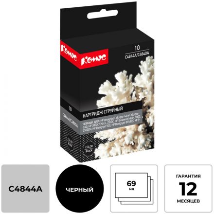 Картридж струйный Комус 10 C4844A чер. для HP Inkjet1000/1100d/dtn Картридж струйный Комус 10 C4844A чер. для HP Inkjet1000/1100d/dtn