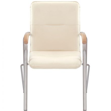 Конференц-кресло UA_EChair SAMBA Chrome к/з бежев./бук (V-18 1.007)