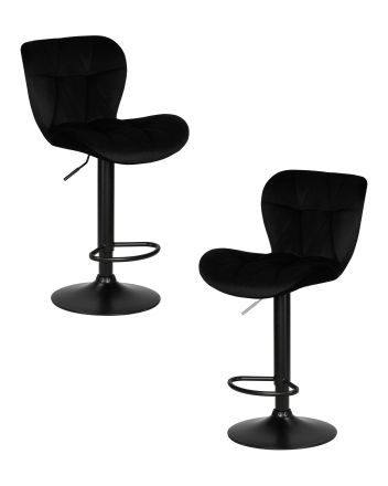 Набор 2 шт Стул барный DOBRIN BARNY BLACK, черный велюр (MJ9-101)