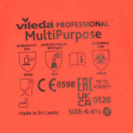 Перчатки резиновые Vileda Profes латекс красный рS 100749/174341,ПС