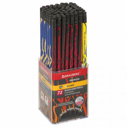 Карандаш чернографитный BRAUBERG "PREMIUM TURKEY", 1 шт., "Flame", НВ, ассорти, дисплей,181565 Карандаш чернографитный BRAUBERG "PREMIUM TURKEY", 1 шт., "Flame", НВ, ассорти, дисплей,181565