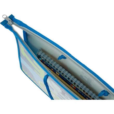 Папка для тетрадей №1School Team салат А4 на молн с руч,пластик, 45мм,ПТ-15