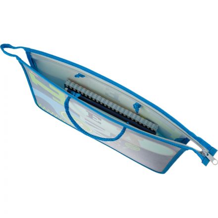 Папка для тетрадей №1School Team салат А4 на молн с руч,пластик, 45мм,ПТ-15