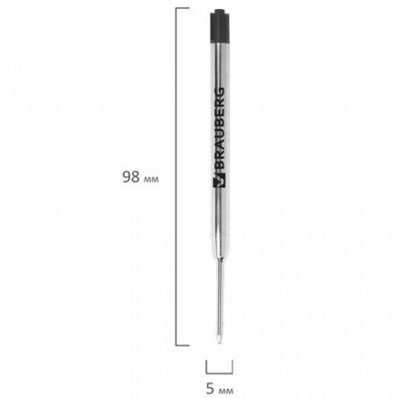 Стержень шариковый BRAUBERG, тип PARKER, металлический, 98 мм, линия письма 0,5 мм, подвес, черный, 170200 Стержень шариковый BRAUBERG, тип PARKER, металлический, 98 мм, линия письма 0,5 мм, подвес, черный, 170200