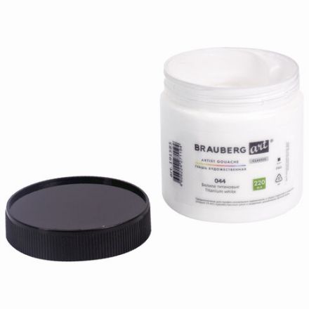 Гуашь художественная 1 шт., BRAUBERG ART CLASSIC, баночка 220 мл, БЕЛИЛА ТИТАНОВЫЕ, 191583 Гуашь художественная 1 шт., BRAUBERG ART CLASSIC, баночка 220 мл, БЕЛИЛА ТИТАНОВЫЕ, 191583